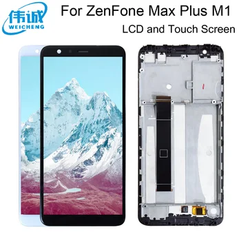Už ASUS ZenFone Max Plius M1 LCD ZB570TL X018DC X018D LCD Ekranas Jutiklinis Ekranas skaitmeninis keitiklis Jutiklis Stiklo komplektuojami Su Rėmo Įrankiai