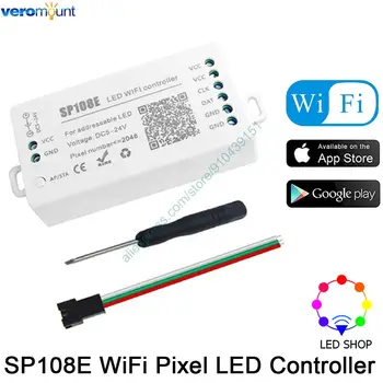 LED Parduotuvė SP108E Wifi Pikselių LED Juostos Valdiklis DC5-24V Smart APP Belaidžio Kontrolės WS2812B WS2813 LED Juostelės Šviesos Modulis