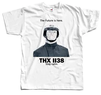 Thx 1138 Marškinėliai V2 White Filmo Plakate Futiure Yra Čia Visų Dydžių