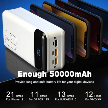 Galia Banko 50000mAh USB C C Tipo Greito Įkrovimo PowerBank 18W Greitai PoverBank Išorės Baterijos Įkroviklio Xiaomi Mi 9 8 iPhone