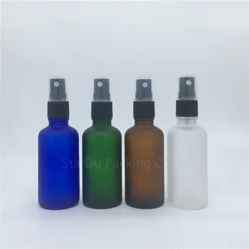 Kelionės buteliukas 50ml gintaro mėlyna žalia skaidri matinio stiklo butelis su purkštuvu, 50cc kvepalų buteliuko Purškimo Buteliai