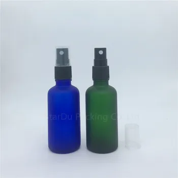 Kelionės buteliukas 50ml gintaro mėlyna žalia skaidri matinio stiklo butelis su purkštuvu, 50cc kvepalų buteliuko Purškimo Buteliai