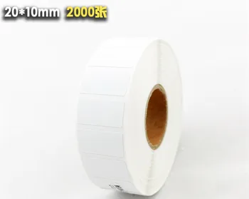 1 rollsPOS terminio popieriaus etiketė 20x10mmThermal spausdintuvas Terminis Etikečių vandeniui brūkšninis kodas tuščią lipdukai (iš viso 2000 ženklų)