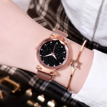 2019 Moterų Laikrodžiai Magnetinio Žvaigždėtas Dangus Moterų Laikrodis, Kvarcinis Laikrodis Mados Ponios Riešo Žiūrėti Reloj Mujer Relogio Feminino
