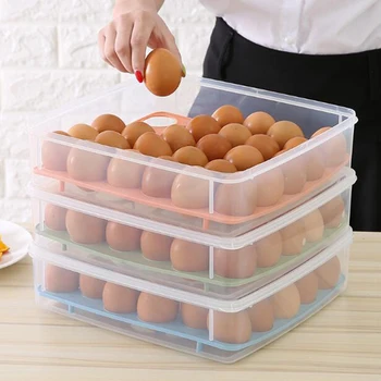 PP skaidraus plastiko 30 tinklelis Bilayer kiaušinių dėžutės Krepšelį organizatorius Kiaušinių Maisto Konteinerių Laikymo dėžutė namų virtuvėje skaidrus atveju kiaušinių boxs