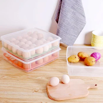 PP skaidraus plastiko 30 tinklelis Bilayer kiaušinių dėžutės Krepšelį organizatorius Kiaušinių Maisto Konteinerių Laikymo dėžutė namų virtuvėje skaidrus atveju kiaušinių boxs