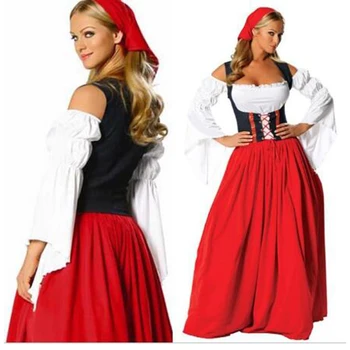 Plius Dydis Moterys Vokietijoje Oktoberfest Kostiumų Tradicinis Bavarijos Alaus Dirndl Apranga Wench Alaus Tarnaitė Fantasia Fancy Dress 6xl