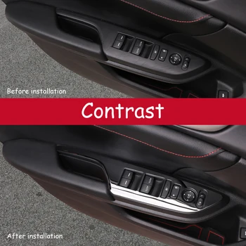 LENTAI 4pcs Auto Automobilis Stiliaus Nerūdijančio Plieno Langų Keltuvai formos dugną Rėmas Lipdukas Honda Civic 10 2016 2017 Priedai