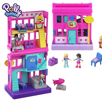 Originalus Polly Pocket Mini Polly Mielos Laikyti Lauke Mergaičių Automobilių Žaislai Vaikams Švietimo Žaislas Baby Girl Dovana Lėlės Priedai Juguetes