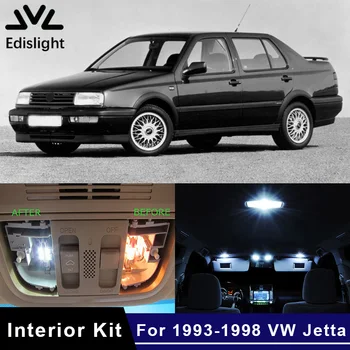 Edislight 12Pcs Canbus LED Lempos, Automobilių Lemputės Interjero Paketas Rinkinys 1993-1998 VW Volkswagen Jetta Žemėlapis Dome bagažo skyriaus Durų Plokštė Šviesos