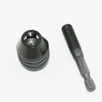 0.3-8mm Juodas Keyless Gręžimo Griebtuvas Mini Tvirtinimo Laikiklio Tvirtinimo diapazonas Vairuotojo Įrankis Keyless Adapteris Poveikio Hex Kotu Gręžimo Griebtuvas