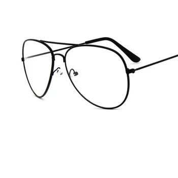 Skaidrus moterų akiniai piloto akiniai juodi rėmeliai 2019 Akinių Rėmeliai, skaidraus Lęšio Padirbtus Akinius feminino oculos akiniai