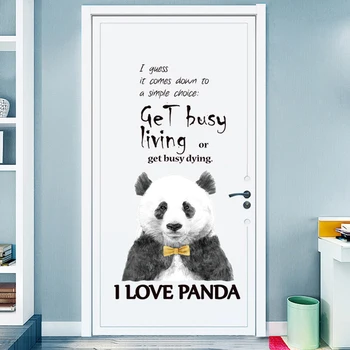 Mielas Panda Siena Lipdukas Kūdikių Berniukų Kambario Durys Lipdukai, Miegamojo, Vonios Kambario, Apdaila Vinilo Lipdukai