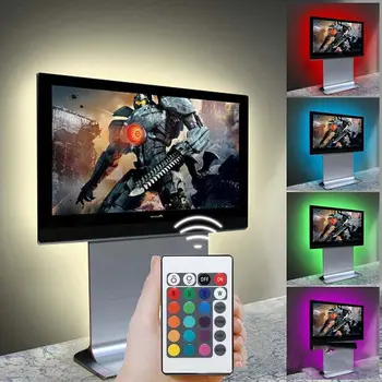 5050 USB Nuotaika RGB Šviesos Įvairių Spalvų LED Šviesos Juostelės TV Apšvietimas 24 Raktų, Nuotolinio Valdymo SSH Parduotuvė