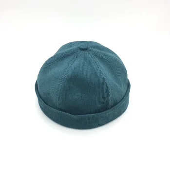 2020 M., Stilingas Yuppie Velvetas Kalpokių Blue Vintage Bžūp Hip-Hop Hat Be Skydelis Lankstymo Manžetai Beanies