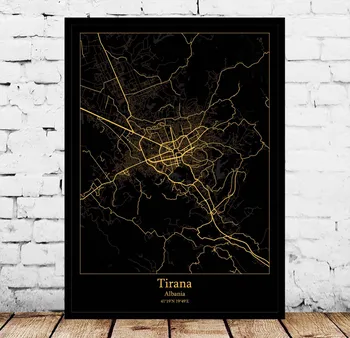 Tiranoje (Albanija Žemėlapis Plakatas