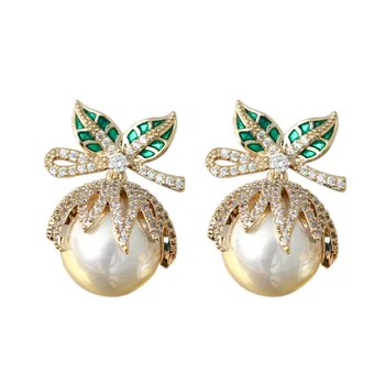SINZRY visiškai Naujas elegantiškas, imituojant cirkonis perlas gėlių nuotakos stud auskarai madinga korėjos stilingas papuošalai