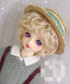 BJD Doll Perukas 1-3 1-4 1-6 dydis imitacija Moheros perukas trumpi garbanoti plaukai lėlės priedai