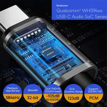 CharmTek USB C Hi-Fi Garso Nešiojamas Ausinių Stiprintuvas,Qualcomm 32-bitų DAC Headphone AMP Pikselių 4 Pastaba 10 