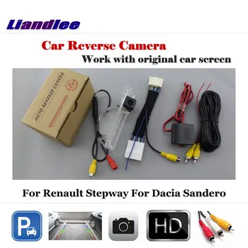 Automobilio Atbulinės Galinio vaizdo Atsarginės automobilių Stovėjimo aikštelė Kamera Renault Sandero Stepway 2007-2020 2016 Full HD OEM Pradinį Ekraną Adapterio Kabelis