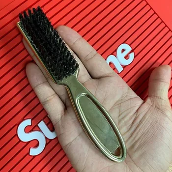 Aukso Plastikinė rankena barzda šepečiu minkštas vilnos, nailono nešiojamų valymo, skutimosi šepetėlis