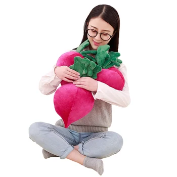 1pc 40cm modeliavimas ridikas pliušinis žaislas, minkšti minkšti daržovių pagalvės kūdikiui vaikams gimtadienio dovana sofos pagalvėlių ir kambario puošmena