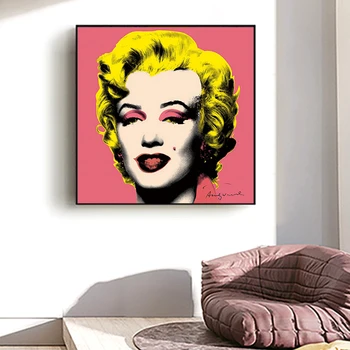 Andy Warholas Meno Marilyn Monroe Seksualių Moterų Naftos Tapyba ant Drobės, Plakatų ir grafikos Sienos Nuotrauka Meno Kambarį Cuadros