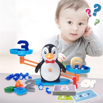 Vaikai Pingvinas Skaitmeninis Balansas Masto Žaislas Matematikos Operacija Rungtynės Žaidimo Papildymas, Atimtis Vaikams mokomieji Žaislai Vaikams Dovanų