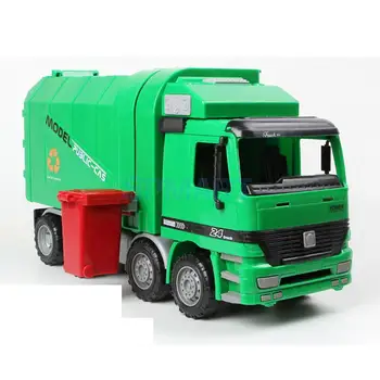 MagiDeal 1:22 Vaikai, Vaikams, Vaikiška Super Didelis Lydinio Traukti Atgal Sanitarijos Šiukšlių Sunkvežimio Modelis Kietas Žaislas Kalėdų Dovana, Žalia