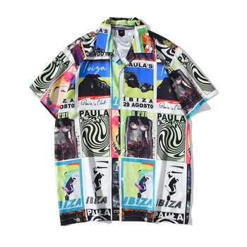 #7246 Vasaros 3d Atspausdintas Marškinėliai Vyras Harajuku Prarasti Gatvės Atsitiktinis Paplūdimio Marškinėliai Vyrams trumpomis Rankovėmis, Havajai Shirt Mens Hip-Hop