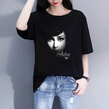 Audrey Hepburn Streetwear Harajuku Naujas Punk T Shirt Vyrai Moterys Tumblr Hop-Klubo Marškinėlius Plius Dydis Streetwear Viršūnes Tees
