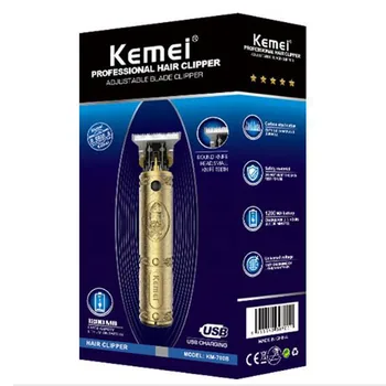 Kemei plaukų clipper KM-700B profesionali plaukų clipper tuščiaviduriai peiliu galvą kūno gražiai išraižytas USB įkrovimas