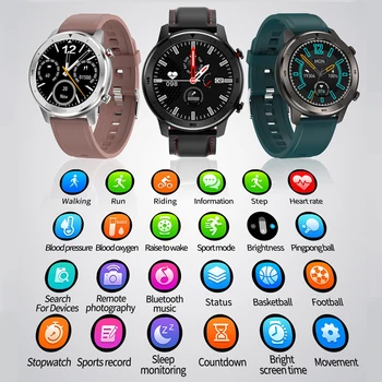 DT78 Smart Watch Vyrų Fitneso Tracker Moterų Nešiojami Prietaisai IP68 Smartwatch Širdies ritmo Laikrodis Vyrams Smart Žiūrėti PK DT98 L7