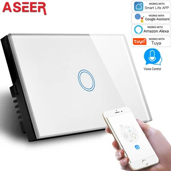 ASEER,MUMS 1 Gauja Smart Šviesos Jungiklis Wireless Sienos Interruptor Touch Kontrolės WiFi Įjunkite Suderinamą 