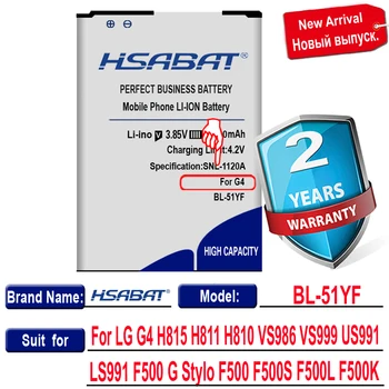 HSABAT 6400mAh BL-51YF BL-51YH Baterija LG G4 H811 H810 VS999 V32 VS986 LS991 F500 F500S F500K F500L H815 H81 H818 H819