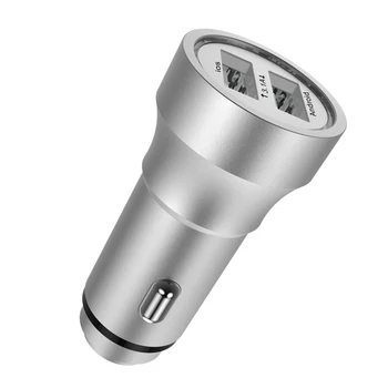 GUSGU Dvigubas USB Automobilinis Įkroviklis, Skirtas Samsung iPhone 3.1 Mini Travel Telefono Įkroviklis Adapteris Mobilaus Telefono Aliuminio Lydinys