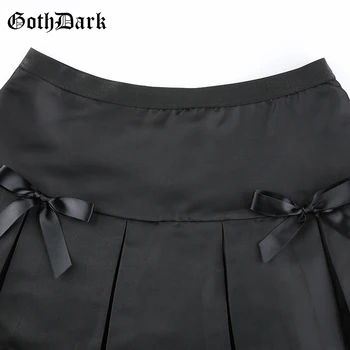 Goth Tamsiai Nėrinių Gotikos Aukšto Juosmens Klostuotas Mini Sijonai Harajuku Black E-Girl Saldus-Line Mikro Šluostė Kratinys Moterų Sexy Šalis