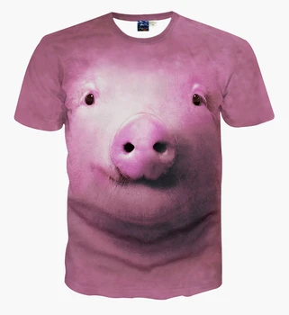 Vasarą Gyvūnų Kiaulių 3D Spausdinimo Drabužiai, marškinėliai Vyrams/Moterims 3D Spausdinimo marškinėliai Tee 3D Beždžionė, Liūtas T-shirt Hip-hop Harajuku Plus S-7XL