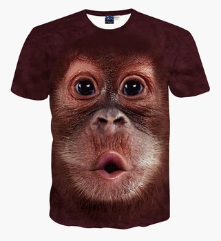 Vasarą Gyvūnų Kiaulių 3D Spausdinimo Drabužiai, marškinėliai Vyrams/Moterims 3D Spausdinimo marškinėliai Tee 3D Beždžionė, Liūtas T-shirt Hip-hop Harajuku Plus S-7XL