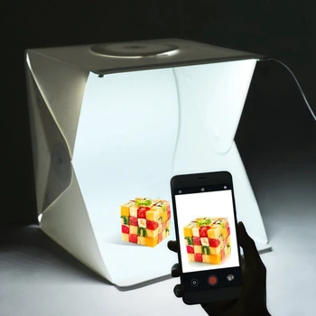 Nešiojamų Foto Studija Fotografavimo Palapinę,16 Colių Mažas Sulankstomas LED Šviesos Lauke Softbox Rinkinys su 4 Spalvų Backdrops Fotografijos, Bu