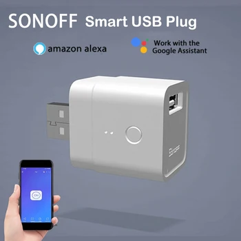 1-30pcs SONOFF Micro 5V Wifi Smart USB Adapteris skirtas eWelink Nuotolinio valdymo Automatika Suderinama su Alexa 