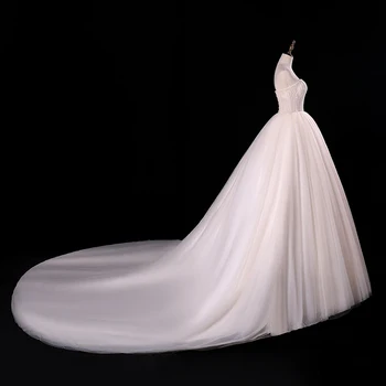 Fansmile 2020 Chalatas De Mariage Blizgantis Traukinio Kamuolys Suknelė Vestuvių Suknelės Vestido De Noiva Plius Dydis Užsakymą Vestuvių Suknelės FMV-149T