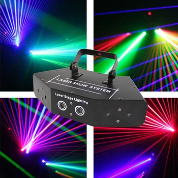 6 Akis Lazeriu Scaning Žibintai DMX512 RGB Full Lazerio Šviesos Linija Poveikis Scenos Apšvietimas 6 Objektyvo Skaitytuvas Lazerio DJ Disco Įranga