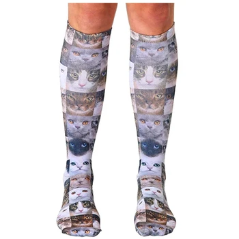 Juokinga crazy mados išspausdinti užsakymą naujovė vyrų kojinės baltos įgulos kojinių asmeninį 3D dizaino unisex nemokamas pristatymas