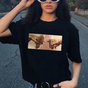 Kuakuayu HJN dievo ranka juokinga marškinėlius Adomo Narkotikų Spręsti Unisex Meme T-Shirt Hipster Grunge Juokinga Tee