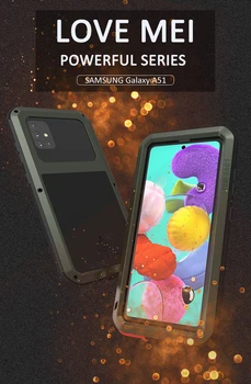 Samsung Galaxy A50 A51 A70 A70S A71 A9 A9S Atveju Lauko Sporto Šoko Purvo Įrodymas, Atsparus Vandeniui, Metalo Šarvai Padengti Telefono dėklas