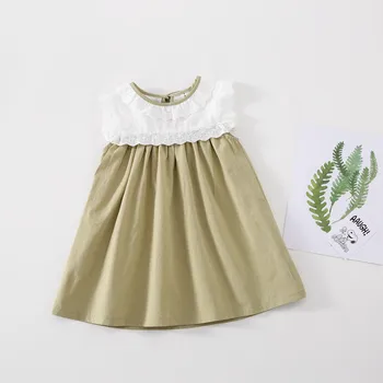 2020 Metų Vasaros Mergaitės Nėrinių Kratinys Suknelės Korėjos Stiliaus Kūdikiams, Vaikams, Drabužiai Vaikams, Mielas Rankovių Kūdikių Gilrs Princesė Suknelė