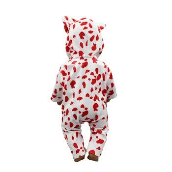 Nauja Raudona raštuotas jumpsuit Lėlės Drabužiai Tinka 43cm baby Lėlės drabužiai atgimsta Lėlės Priedai