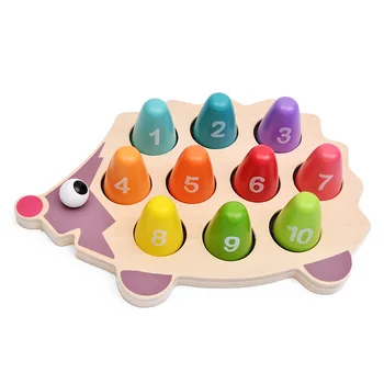 Švietimo žaislai Montessori ankstyvo mokymosi žaislai vaikams, kūdikiams matematikos mokymosi priemonė, ežys, atminties mokymo atitikimo žaidimas dovanų