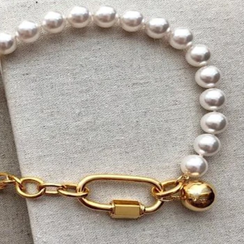 Lady mados drabužių priedų karoliai turas shell perlų rankų darbo trumpas kaklo papuošalai 2020 Imitacija, perlų spiralės sagtis choker